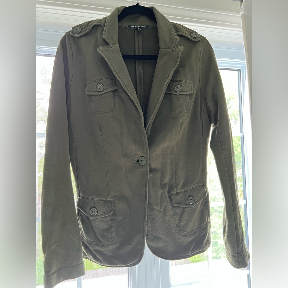 Womens Lucky Brand utility style jacket olive green
